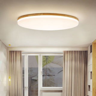 Evenor Plafonnier LED Grande Rond Moderne Bois-Luire